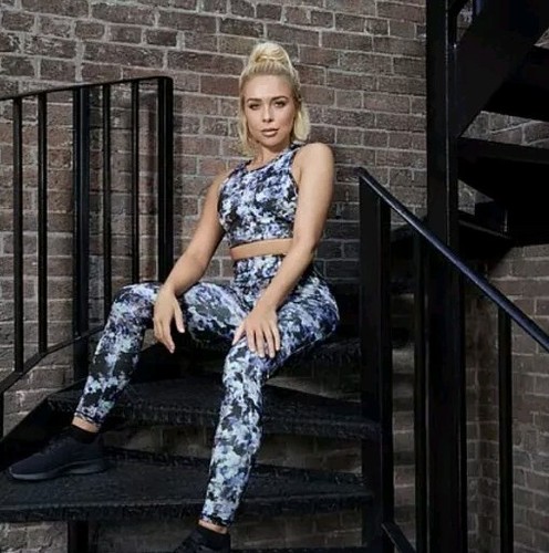 Gabby Allen Bra Sports Bra SPORTFX purple blue Tie Dye Love Island UK 8 XS NEW - Picture 3 of 11
