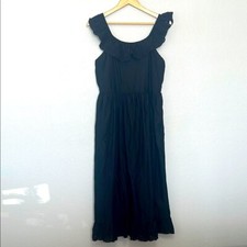 Maurice's Woman's Ruffled Maxi Sundress Large Black Sleeveless