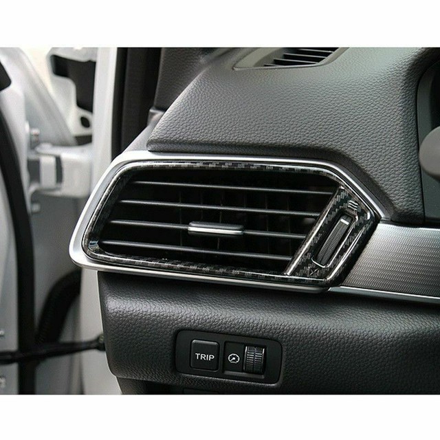 Carbon Fiber Style Interior Air Condition Vent Cover Trim For Honda