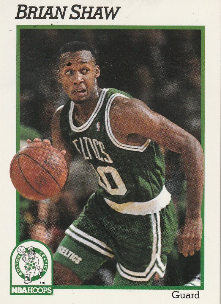 FREE SHIPPING-MINT-1991-92 Hoops #17 BRIAN SHAW-CELTICS