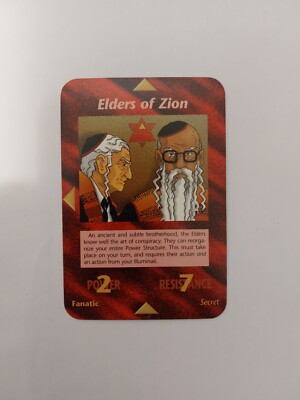 INWO Illuminati New World Order ELDERS OF ZION - 1995 Unlimited Ed *RARE CARD*