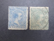 1889 1899 España Mi-Nr. ES 190+203 Rey Rey Alfonso XIII Tipo Pelón