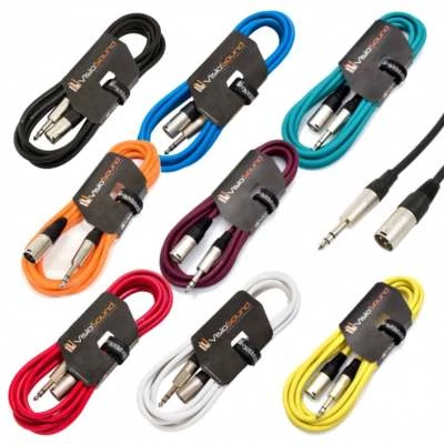 Male XLR to 6.35mm Stereo TRS Jack Lead / Balanced Signal / Audio Speaker Cable