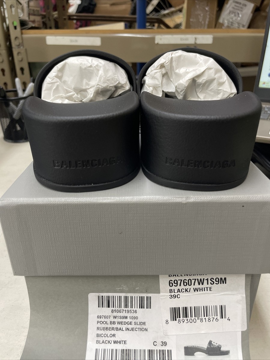 BALENCIAGA Pool BB Slide Sandal Size 39 MSRP: $445.00 | eBay