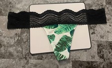 NWT VICTORIA'S SECRET PINK MEDIUM PALM FERN SCALLOP LACE BAND RARE THONG PANTIES