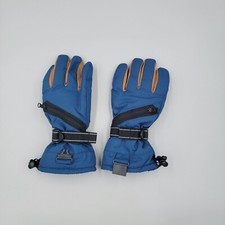 All In Motion Ski Gloves Kids Size 8-14 Snow Sport Winter Blue Adjustable Strap