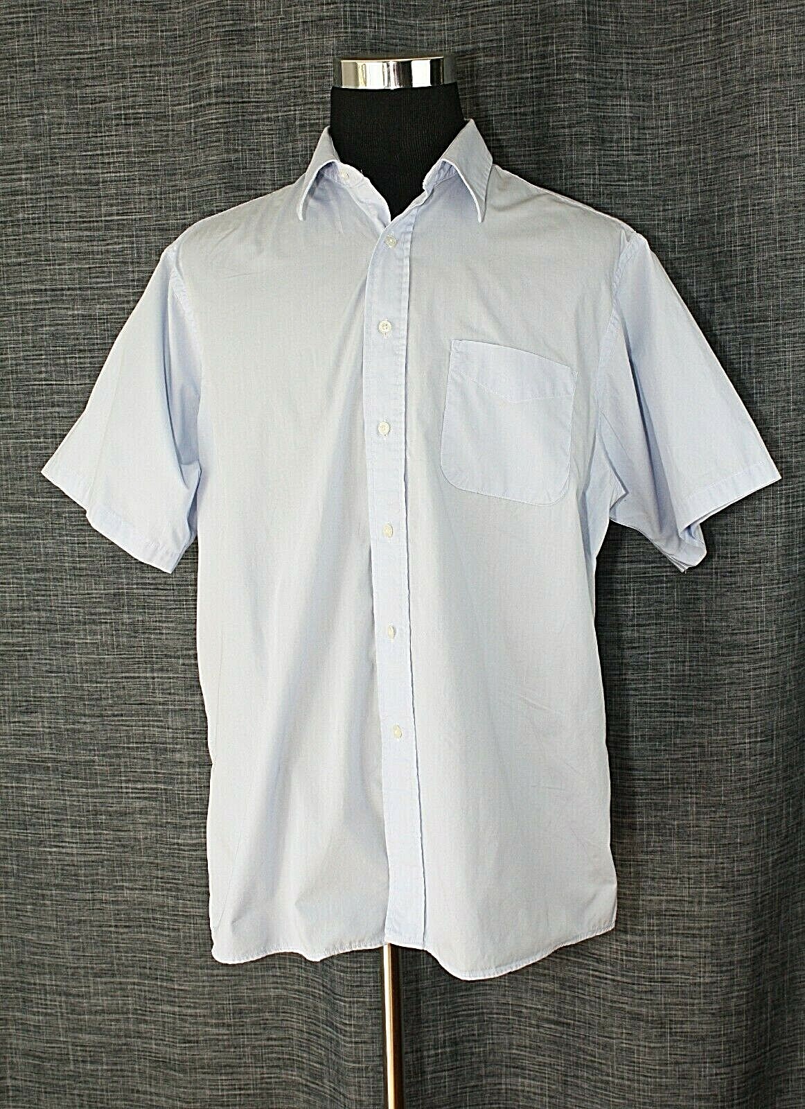FILA Camicia vintage Peterborough Row casual carriera SS blu bottone davanti ~ 17 1 2 #02