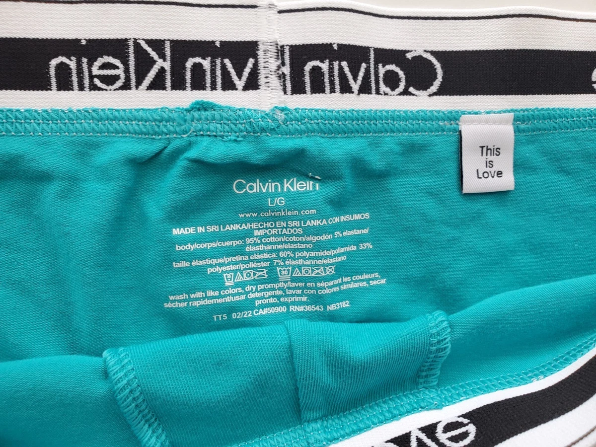 NEW Calvin Klein Mens L Cotton Stretch This Is Love Trunk Underwear Green  Pride