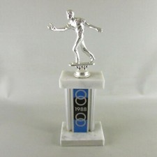 HORSESHOE TROPHY AWARD 11.5" TALL Marble Base  Blue