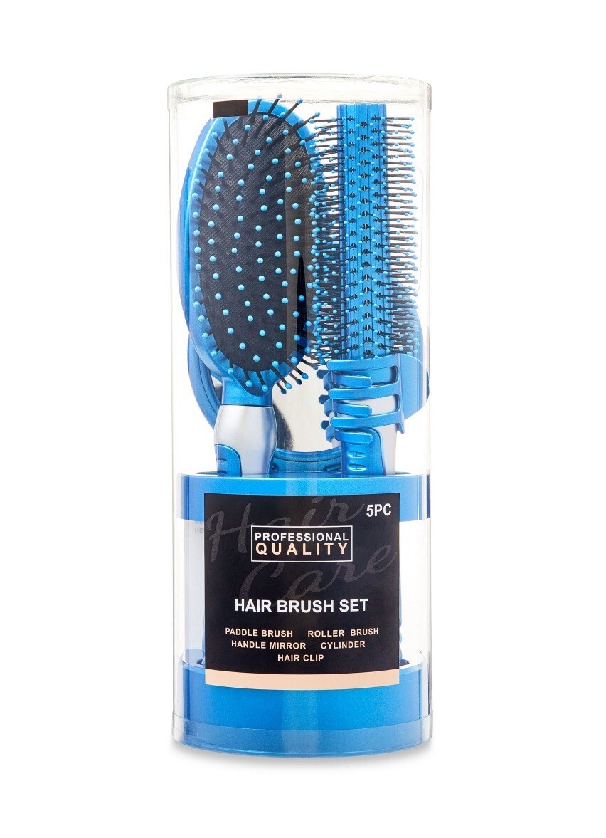 5-Piece Professional Quality Hair Brush Set • Blue | eBay