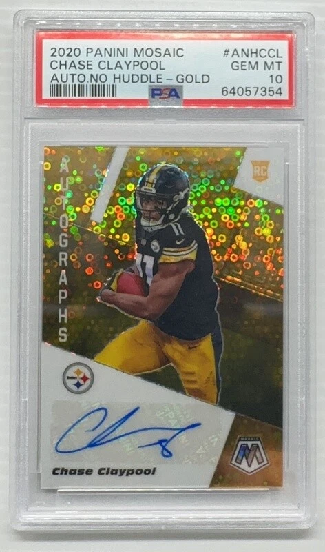Chase Claypool Panini Mosaic Autographs No Huddle #ANHCCL Gold