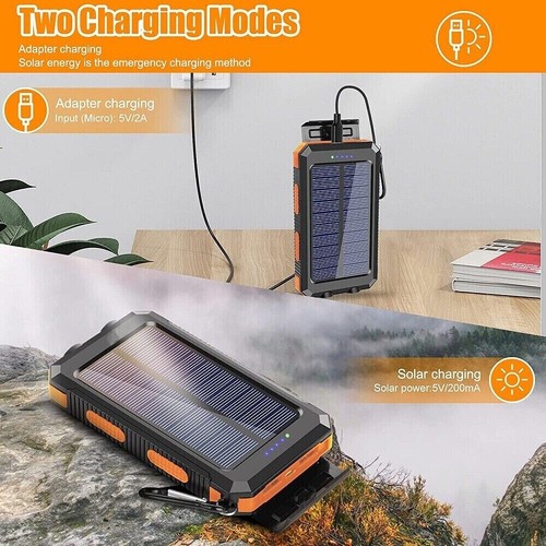 10000000mAh Portable Solar Panel 2USB LED External Battery Power Bank Charger - Picture 3 of 11