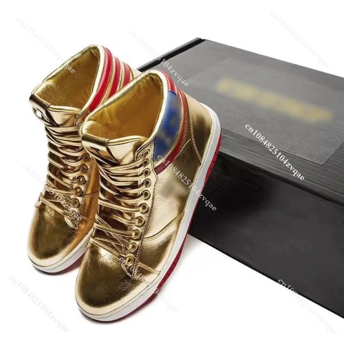 Donald T Gold Shoes Maga 2024 Never Surrender High Tops Sneakers Multiple Sizes - Picture 3 of 12