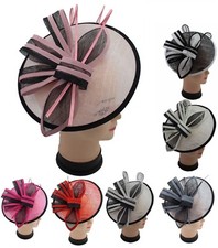 Large Flower Feather Hair Hat Fascinator Headband Clip Wedding Royal Ascot Race