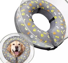 Small Dog Cone Collar w/ Enhanced Anti-Licking,Inflatable Dog Cone after Surgery