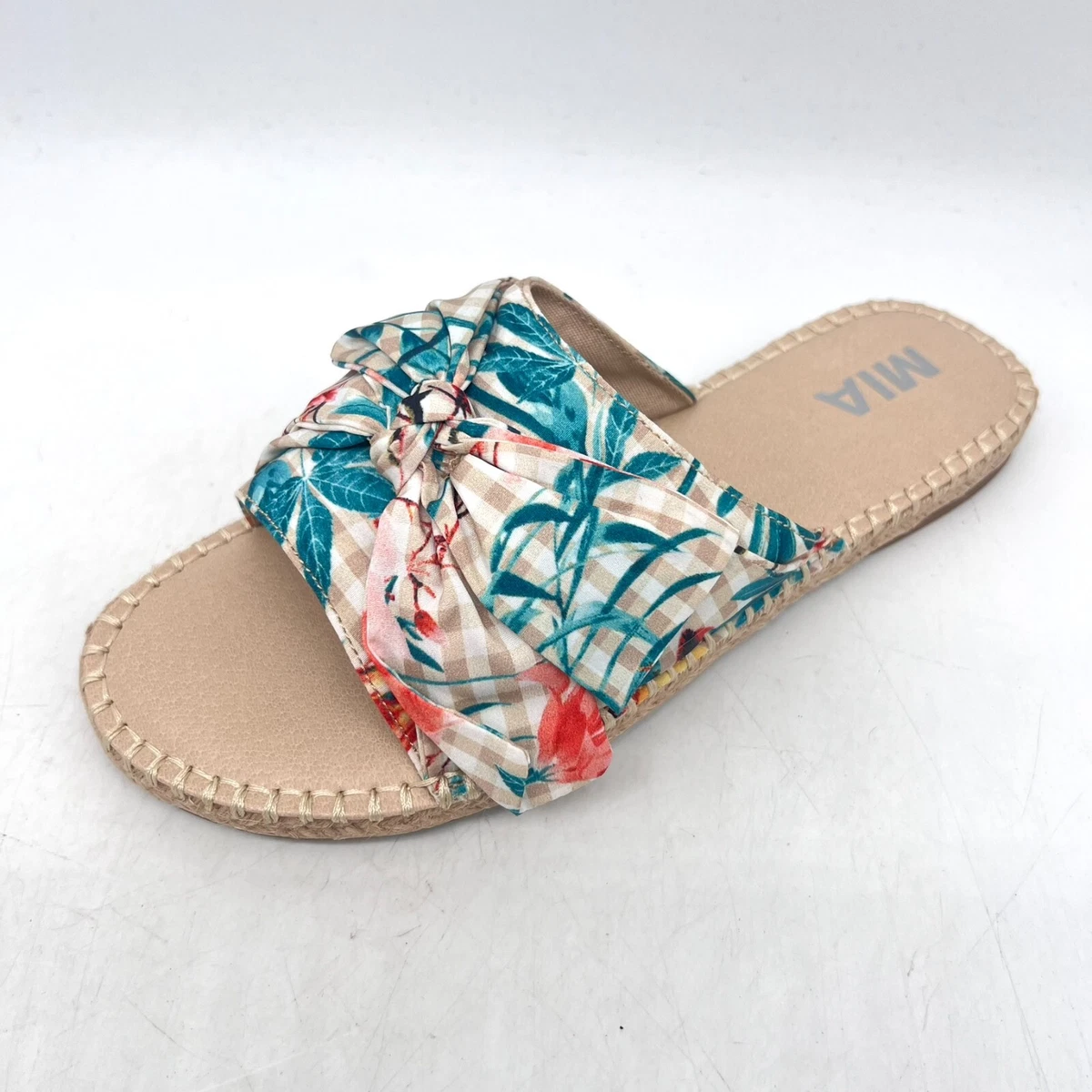 Fabric shop slide sandals