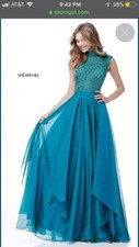 Sherri Hill 51687 Beaded Prom Dress Jade Size 10 Gorgeous