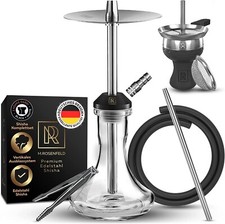 Shisha Set Komplett Wasserpfeife klein Edelstahl Steckverschluss Glas Bowl