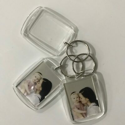 LEER Foto Schlüsselanhänger Schlüsselringe - 1 2 5 10 oder 20 - Einsatzgröße 40 mm x 30 mm.