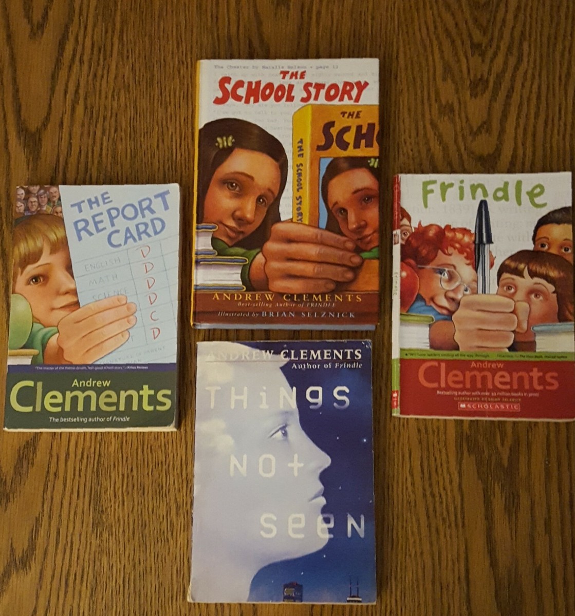 Andrew Clements Children's Book Lot Of 4 Frindle, The Report Card