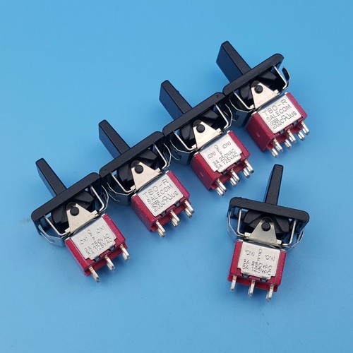 5-Pack SH R8016A-P14 Mini Toggle Switches - 3-Pin MOM-OFF-MOM SPDT