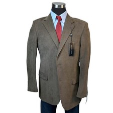 New 40R Andrew Fezza Cato Poly-Suede Blazer Sport Coat Jacket tan Brown New