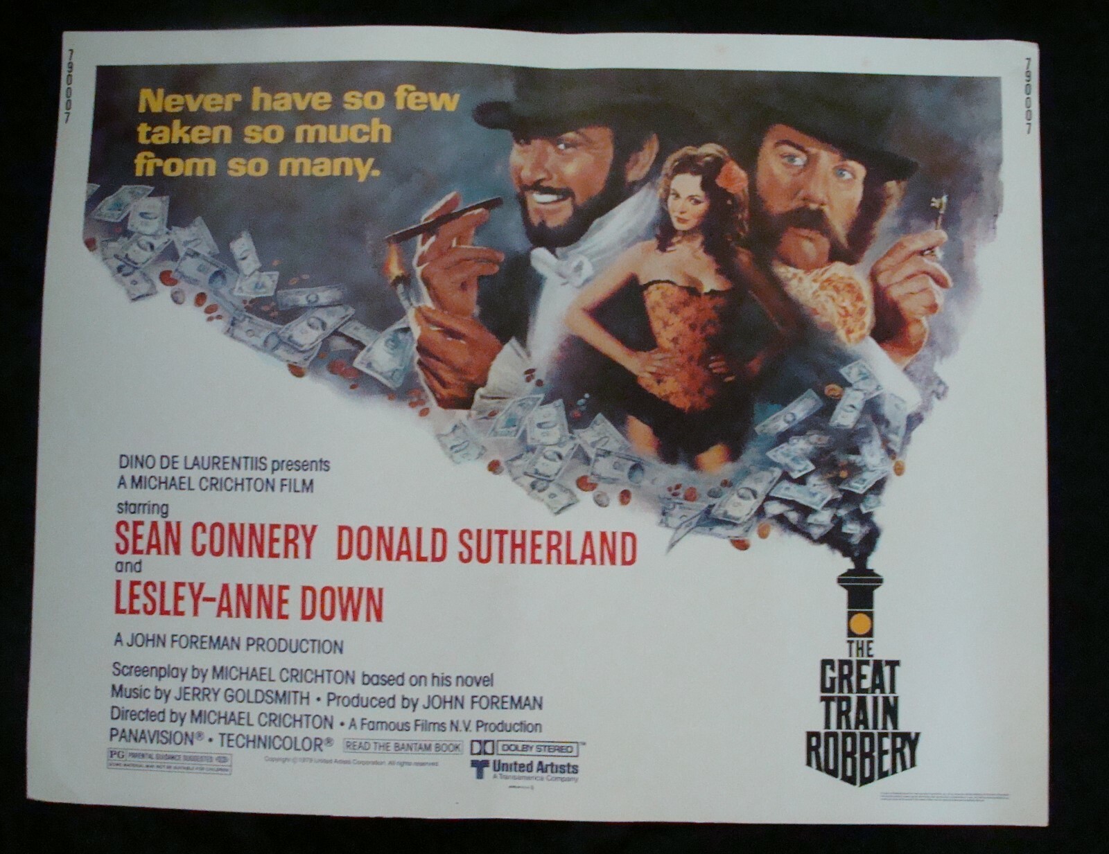 GREAT TRAIN ROBBERY movie poster 1/2sheet SEAN CONNERY LESLEYANNE DOWN