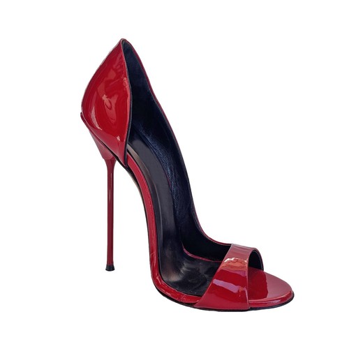 BOMBAS GIOHEL READY ITALY TACONES ALTOS EXTREMOS CHAROL ROJO PEEP TOE STILETTO 35-46 - Imagen 5 de 5