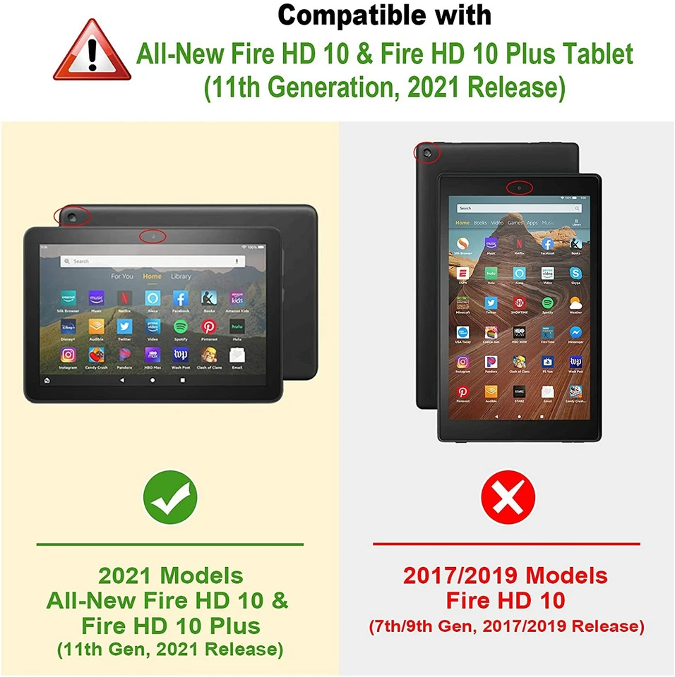 Case For All-New Amazon Fire HD 10 Tablet 11th Gen 2021 360 Rotating Carry Cover - Image 2 of 4