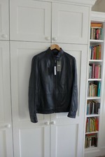 Hugo Boss Café Racer Jacket in Black Leather, size 52 - BNWT, RRP £525