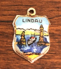 Vintage Lindau Germany 800 Silver Enamel Travel Shield Charm EHj — photo 5