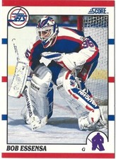 1990-91 Score Hockey NHL Bob Essensa #112 Winnipeg Jets Rookie Trading Card+. rookie card picture