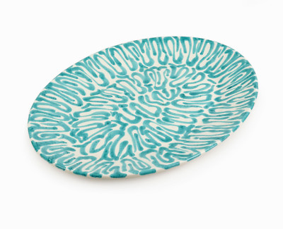 Italian Ceramic Plate Marshall Field's Modernist Platter Mid Century Large Blue
