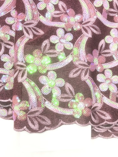 Tessuto pizzo africano ricamato con paillettes matrimonio sera 5 iarde nuovi disegni - Foto 2 di 2