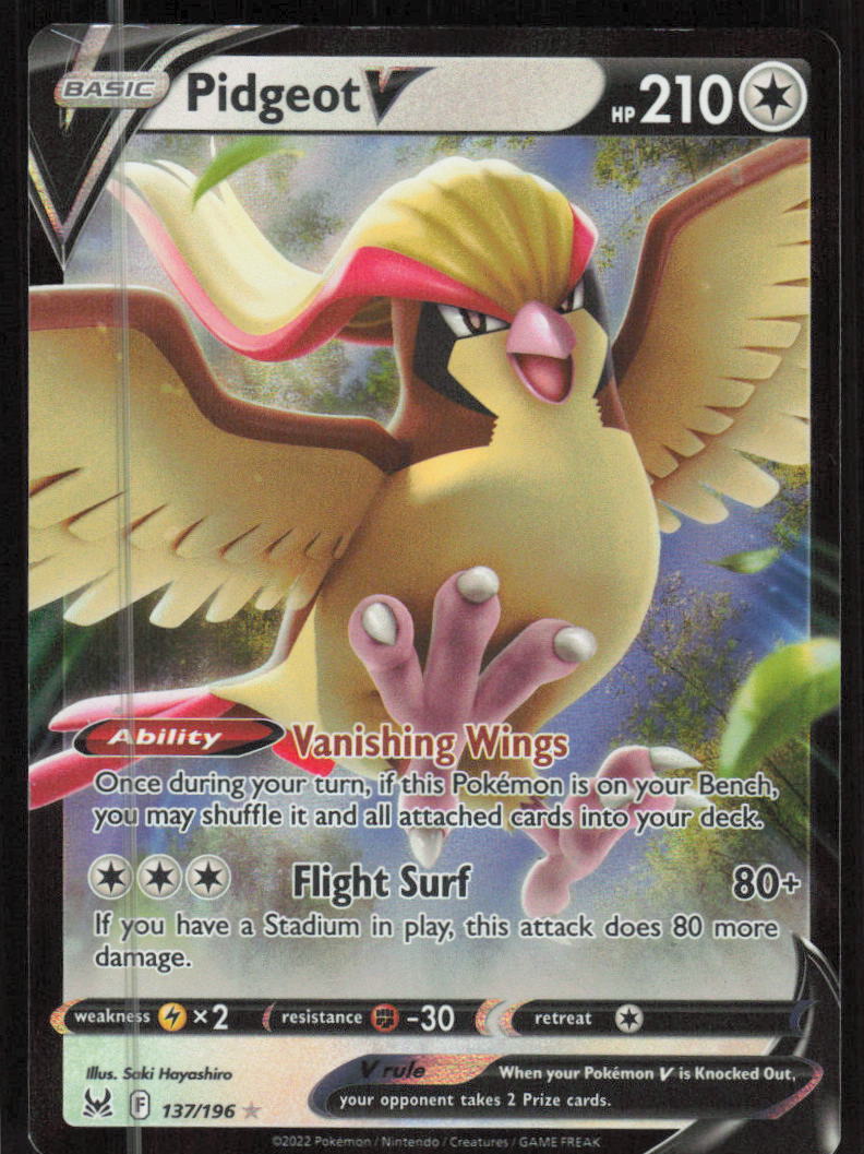 Pokemon TCG SWSH11: Lost Origin #137/196 Pidgeot V NM
