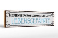 Holzschild Spruch 46X10 Cm Lebensgefahr LebensgefäHrte Deko Schild Wooden Sign