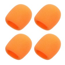 4pcs Microphone Foam Covers, 40mm 1.57" ID 10mm 0.39" Thickness, Orange