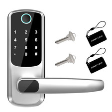 WiFi Smart Door Lock APP Fingerprint Password RFID Card Key USB Emergency Lock
