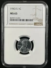1943-S 1C  Lincoln Wheat One Cent NGC MS65   8699719-059