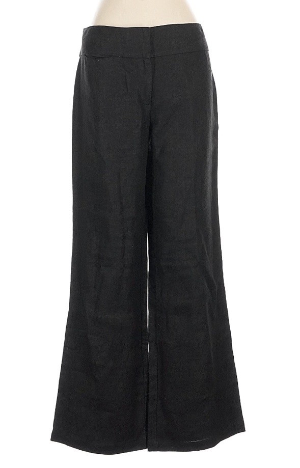 Eileen Fisher Black Linen Pants Slacks 4 Small S Work Office Career Versatile