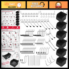 121-Piece Pegboard Hooks Set - Durable Metal Organizers Utility Bins, Tool Acc