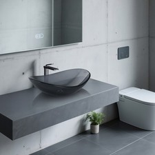 Aquaterior Bathroom Faucet Vessel Sink Kit Vanity Mixer Tap Tempered Glass Sink