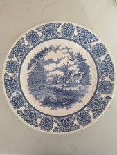 Vintage Broadhurst English Ironstone Delftware Blue & White Dinner Plate 24 Cm