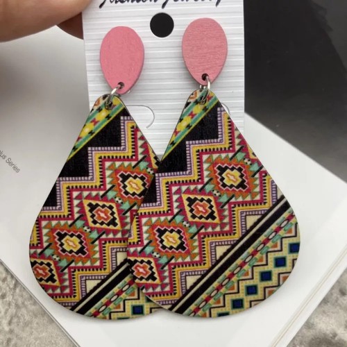 Women's Hanging Earrings 7.8 CM Boho Hippie Fishing Colorful Drop Long ABE7CD