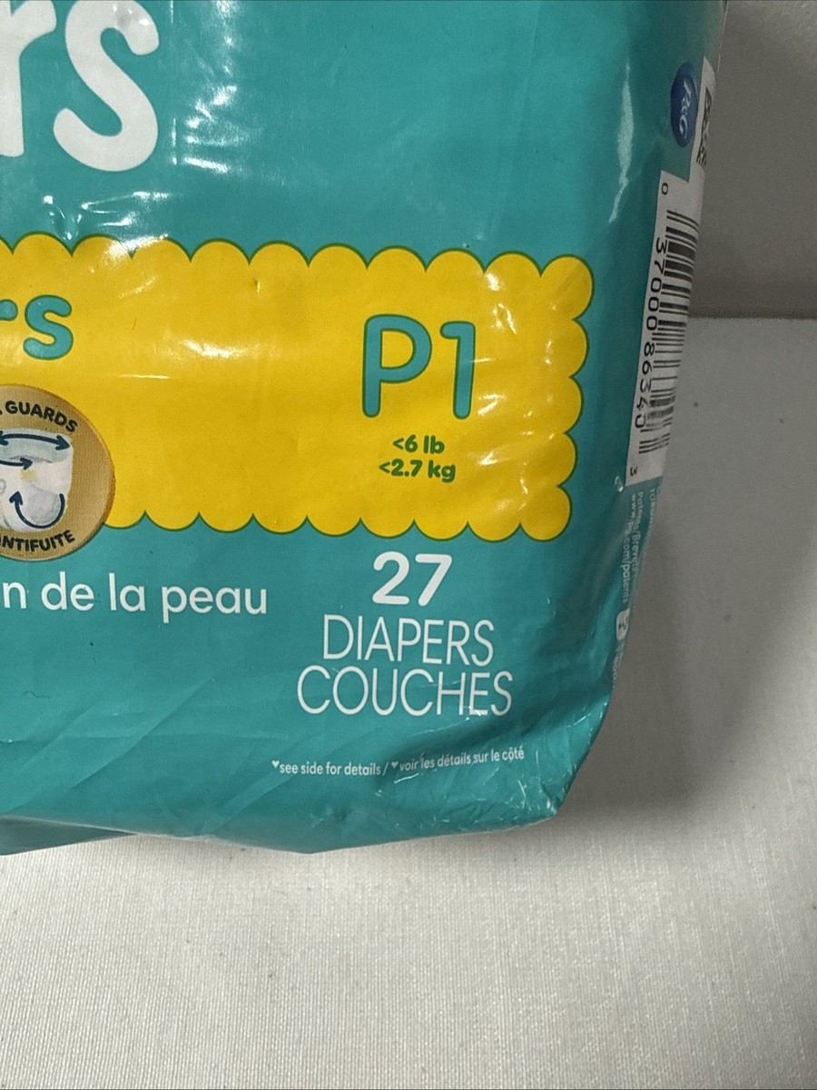 Pampers Swaddlers Diapers P1 Preemie under 6LB, 27pack