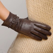 Ladies Woman Genuine Nappa Leather Gloves On Sale L122NQ