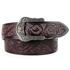 Western Leather Ratchet Belt for 36" to 42" Waist Adjustable Frosted Coffee05