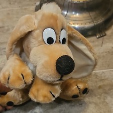 Medium Brown Dog Stuffed Animal Plush Toy with Floppy Ears Black Nose