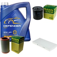 Mann Inspektionspaket 5L Mannol Defender 10W-40 FüR Renault Twingo I 1.2