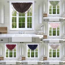 1 Small Swag Waterfall Insulated Foam Lined Blackout Rod Pocket Window Valance